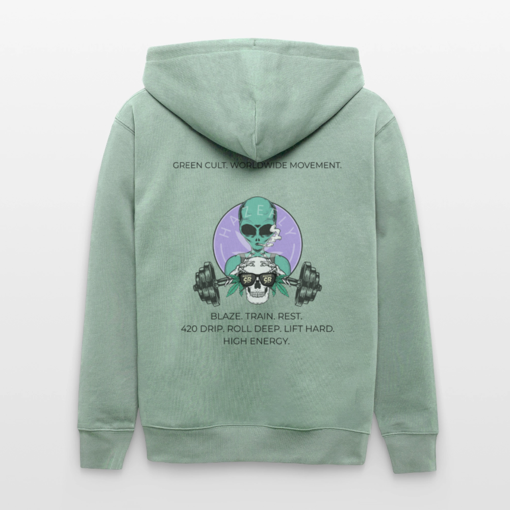 GREEN CULT Unisex Bio-Kapuzenjacke - Helles Graugrün