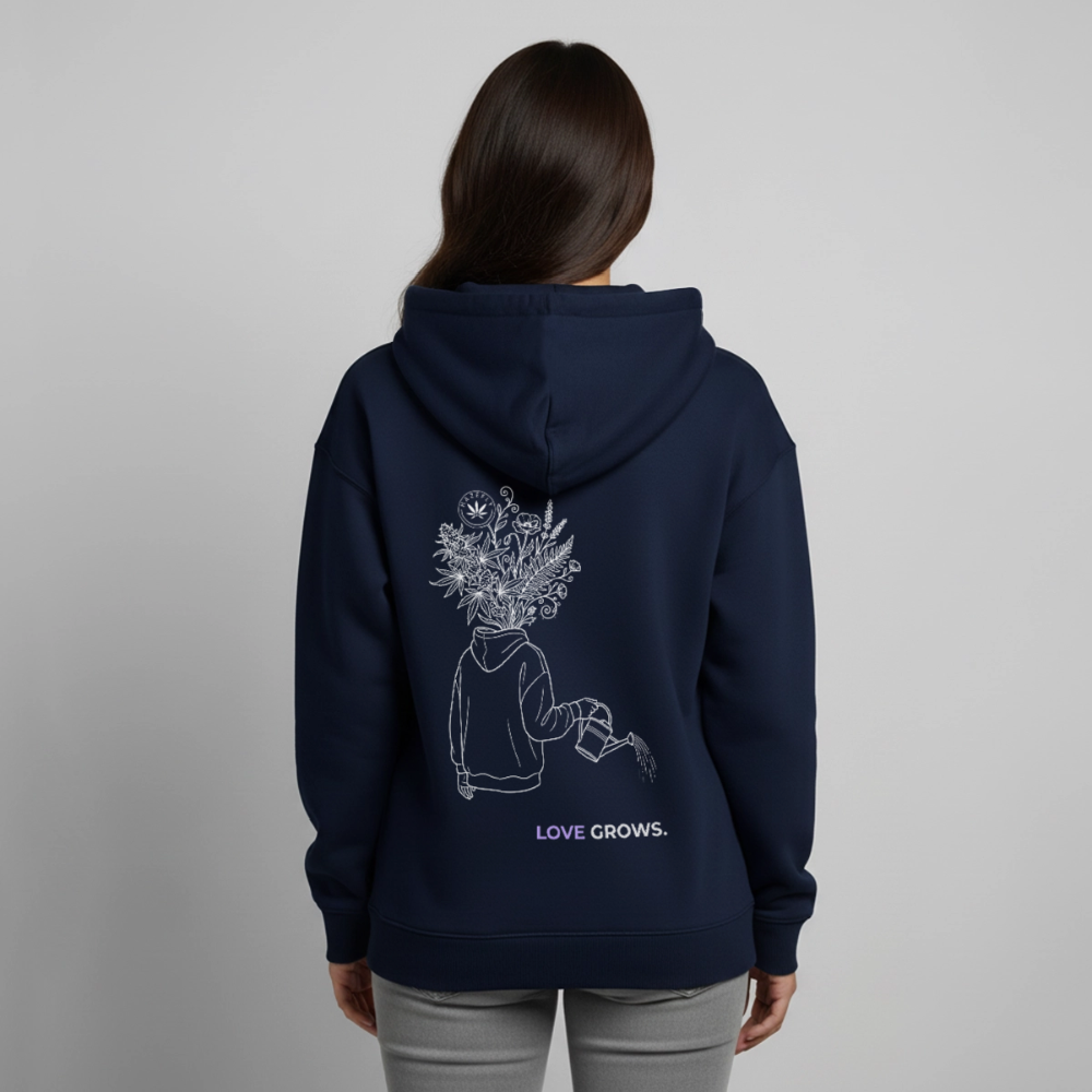 LOVE GROWS II Unisex Bio-Hoodie - Navy