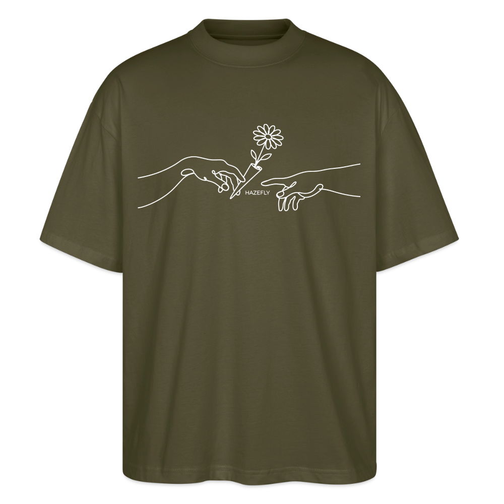 PASS IT Oversized Unisex Bio T-Shirt - Khaki
