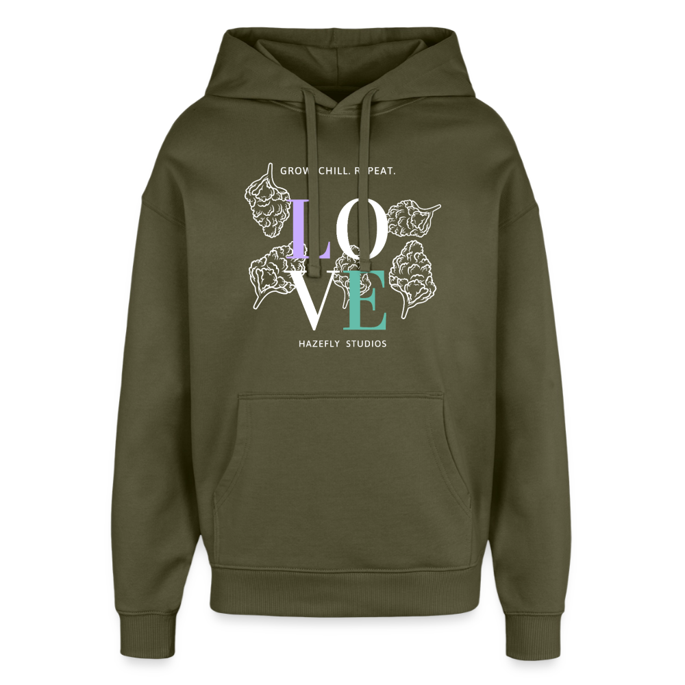 GROW. CHILL. REPEAT. Oversized Unisex Bio-Hoodie - Khaki