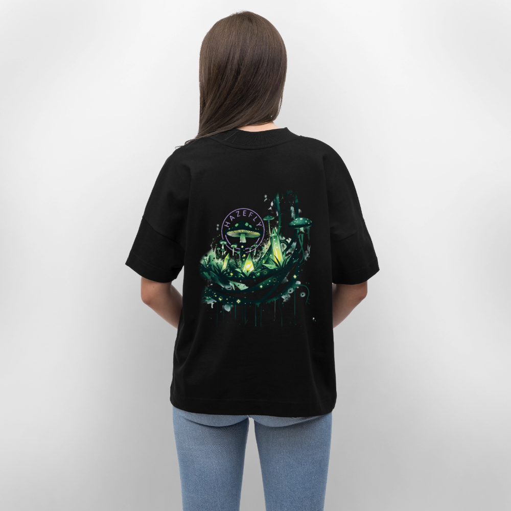 GLOW GARDEN Oversized Unisex Bio T-Shirt - Schwarz
