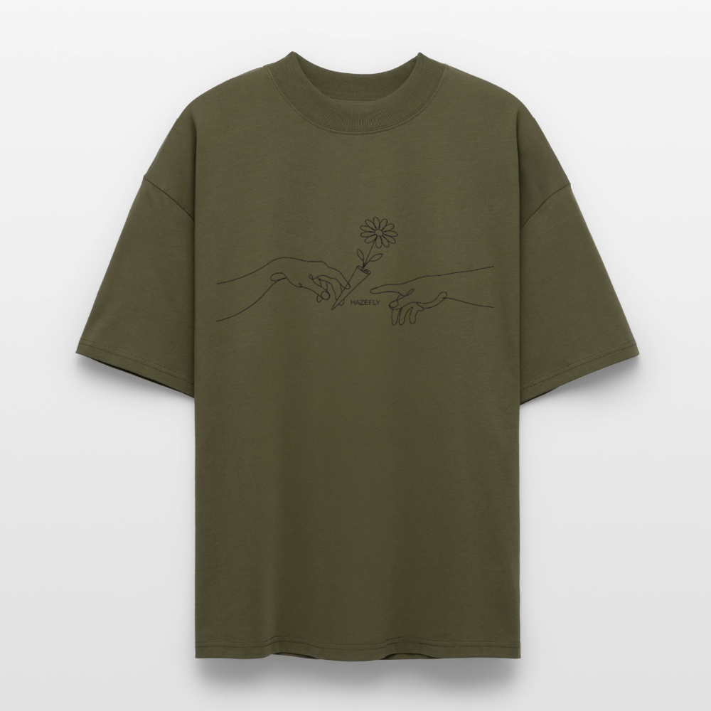 PASS IT Oversized Unisex Bio T-Shirt - Khaki