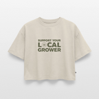 LOCAL GROWER Frauen Oversized Cropped T-Shirt - Beige