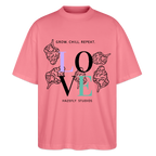 GROW. CHILL. REPEAT. Oversized Unisex Bio T-Shirt - Pink 