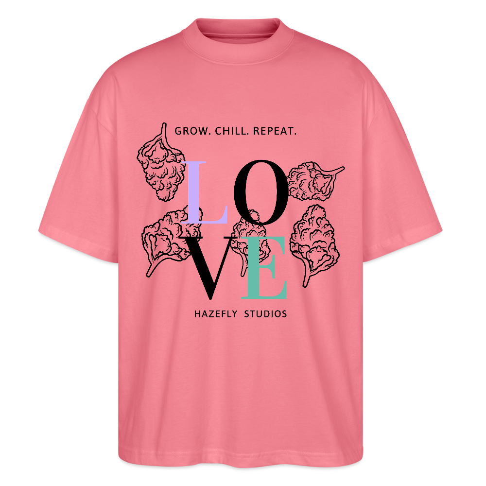 GROW. CHILL. REPEAT. Oversized Unisex Bio T-Shirt - Pink 
