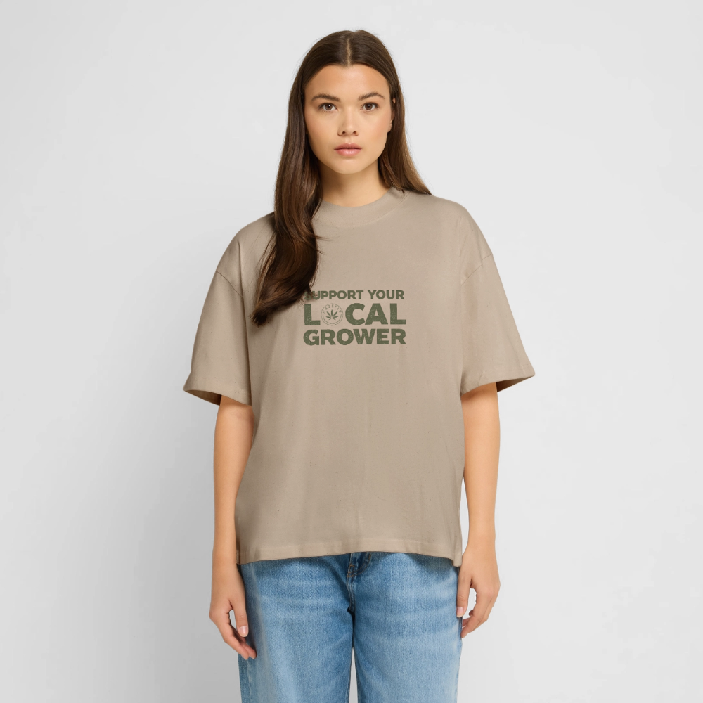 LOCAL GROWER Oversized Unisex Bio T-Shirt - Steingrau