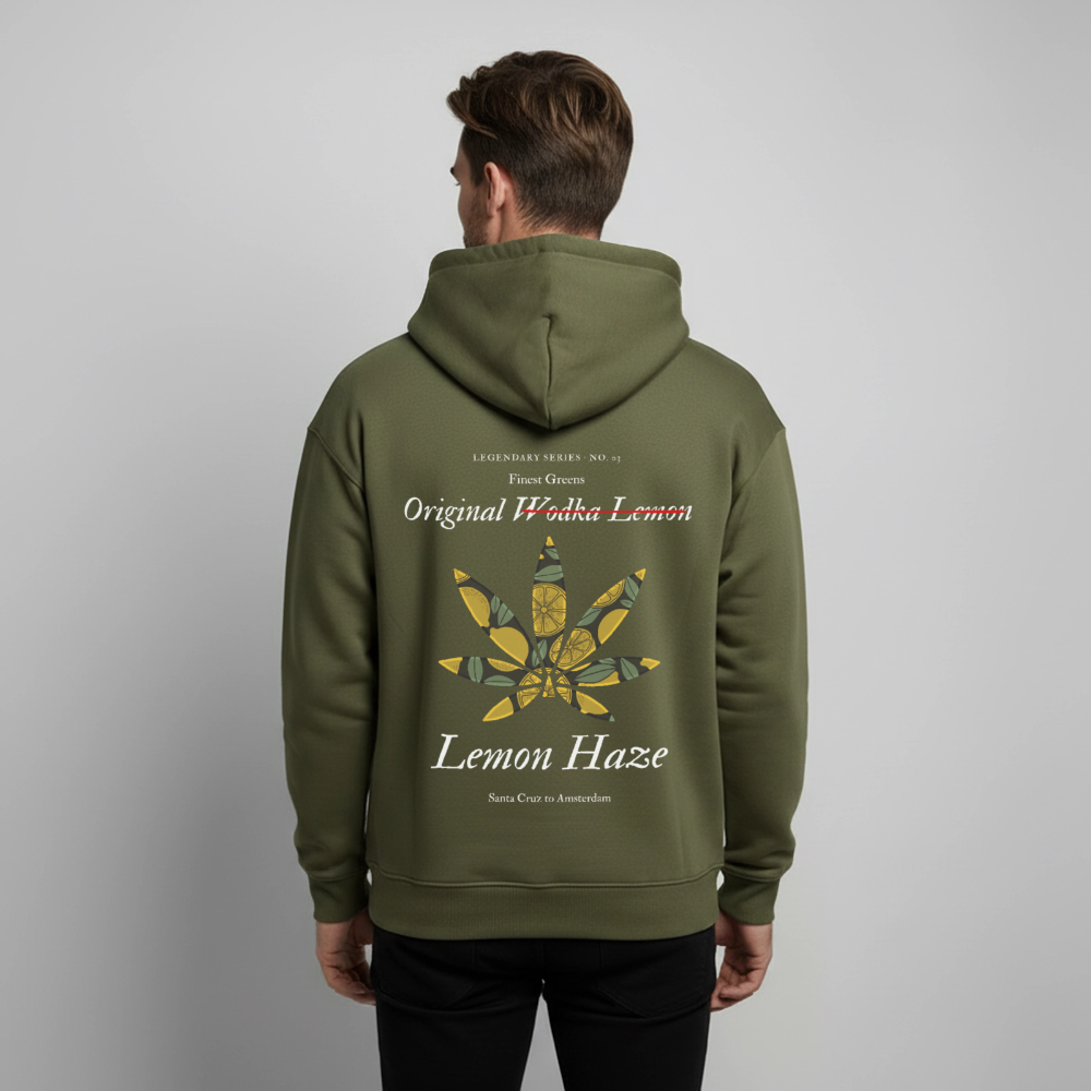TRUE LEMON Oversized Unisex Bio-Hoodie - Khaki