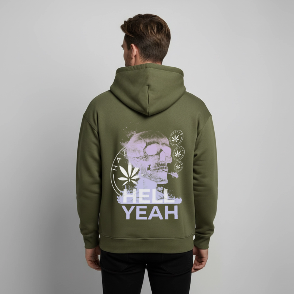HELL YEAH Oversized Unisex Bio-Hoodie - Khaki