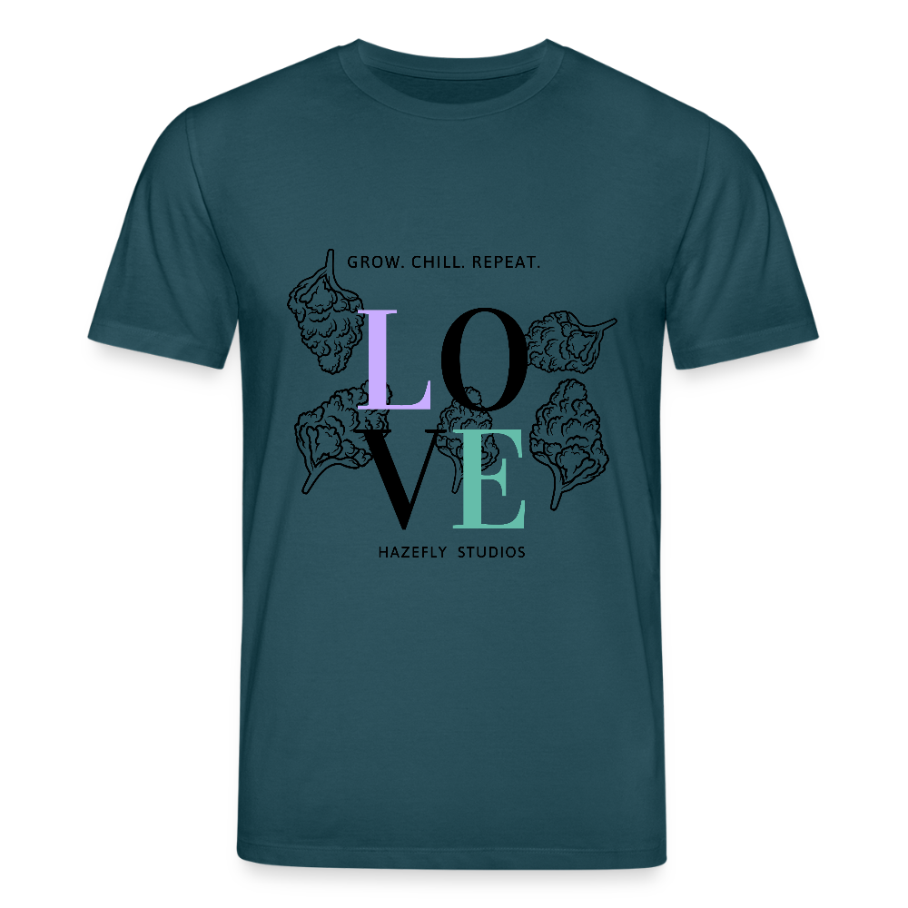 GROW. CHILL. REPEAT.Unisex Bio-T-Shirt - Dunkles Petrol