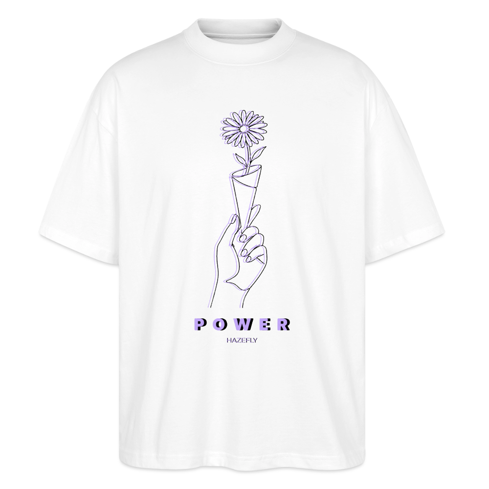 BLOOM POWER Oversized Unisex Bio T-Shirt - Weiß