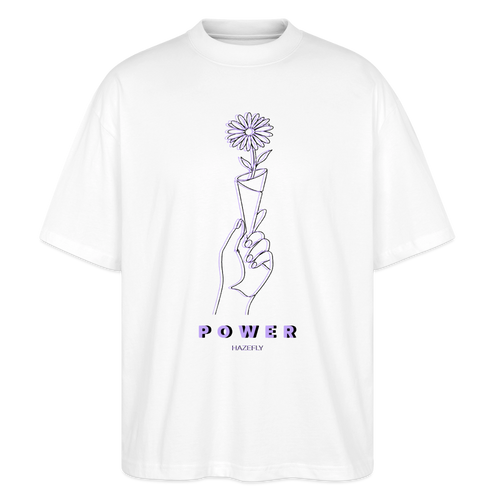 BLOOM POWER Oversized Unisex Bio T-Shirt - Weiß