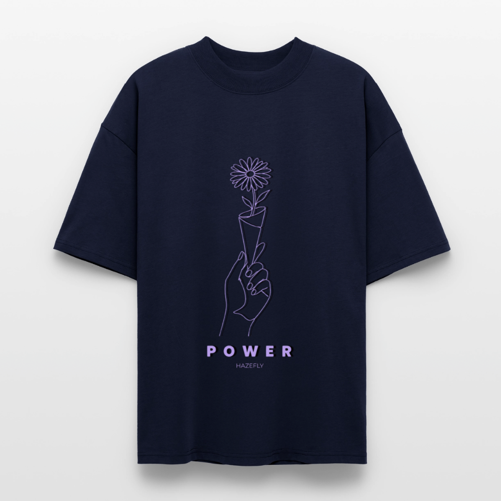 BLOOM POWER Oversized Unisex Bio T-Shirt - Navy
