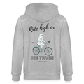 RIDE HIGH Unisex Bio-Kapuzenjacke - Grau meliert