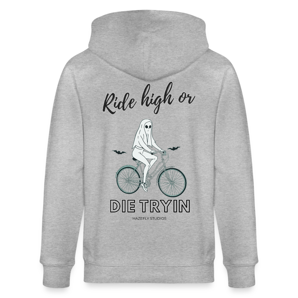 RIDE HIGH Unisex Bio-Kapuzenjacke - Grau meliert