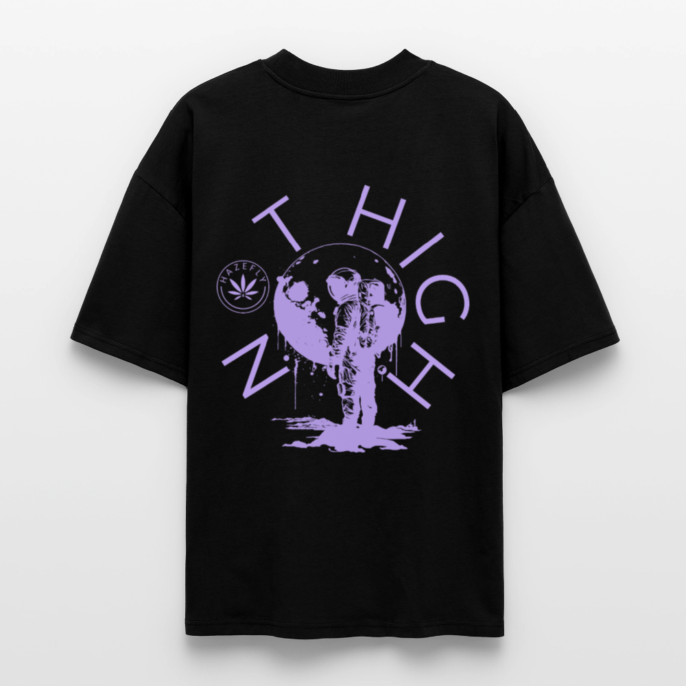 NOT HIGH Oversized Unisex Bio T-Shirt - Schwarz