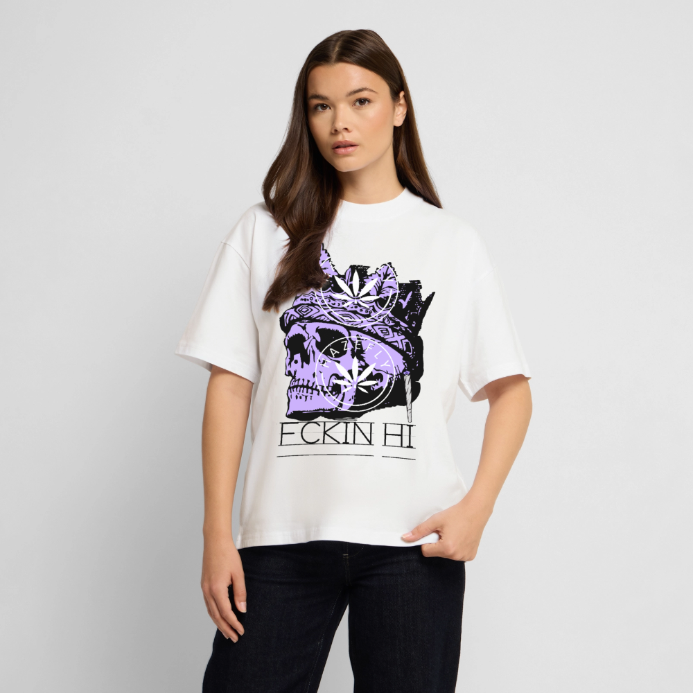 420 SKULL Oversized Unisex Bio T-Shirt - Weiß