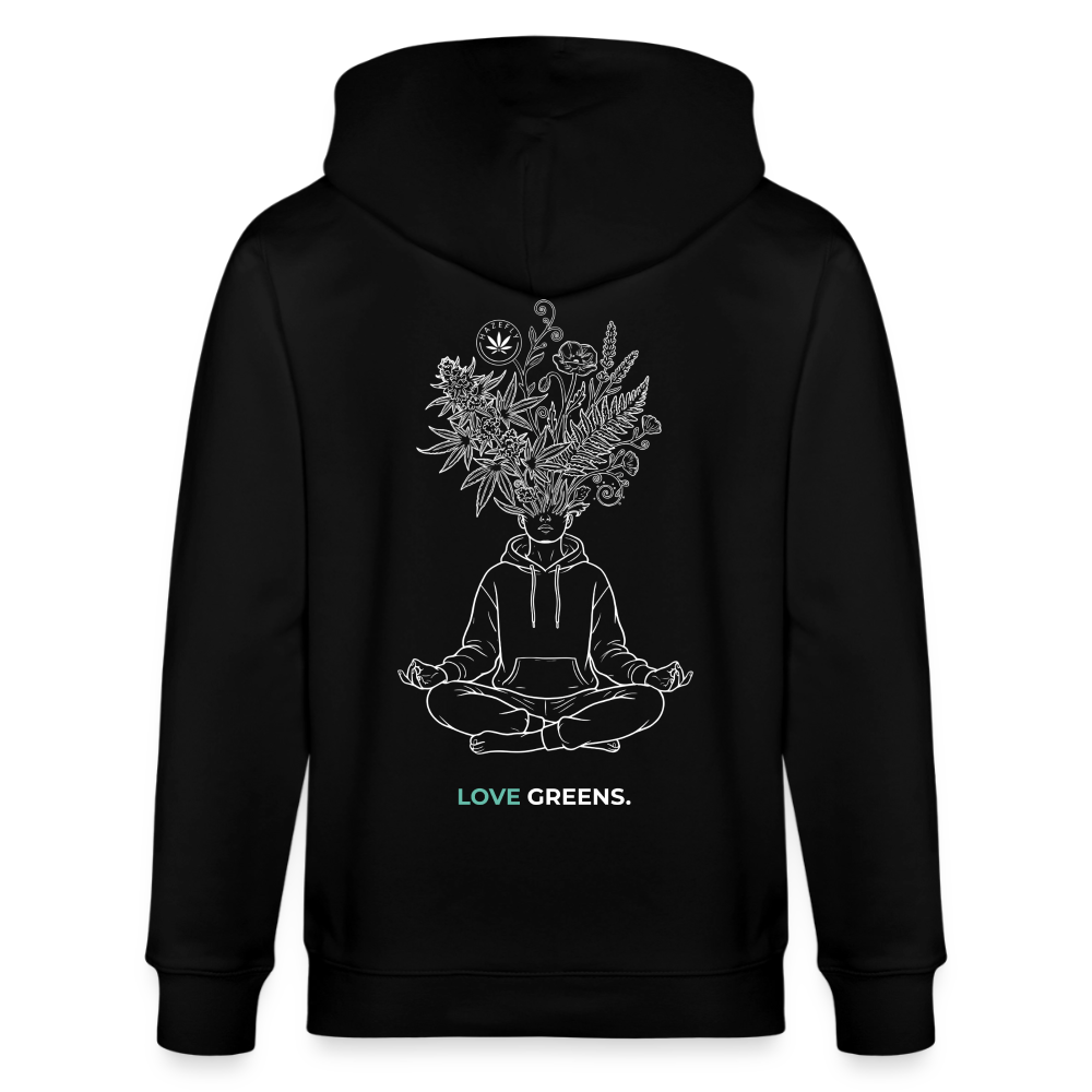LOVE GREENS Unisex Bio-Kapuzenjacke - Schwarz