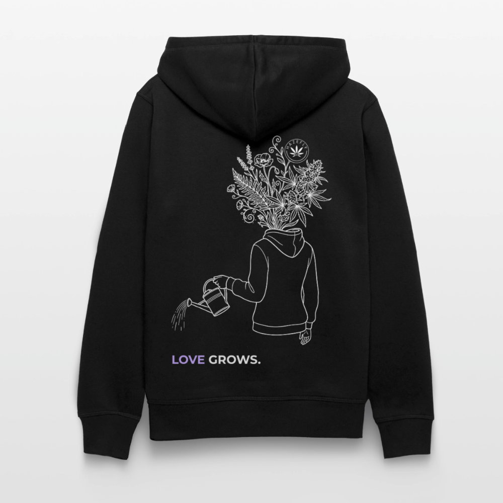 LOVE GROWS I Unisex Bio-Hoodie - Schwarz