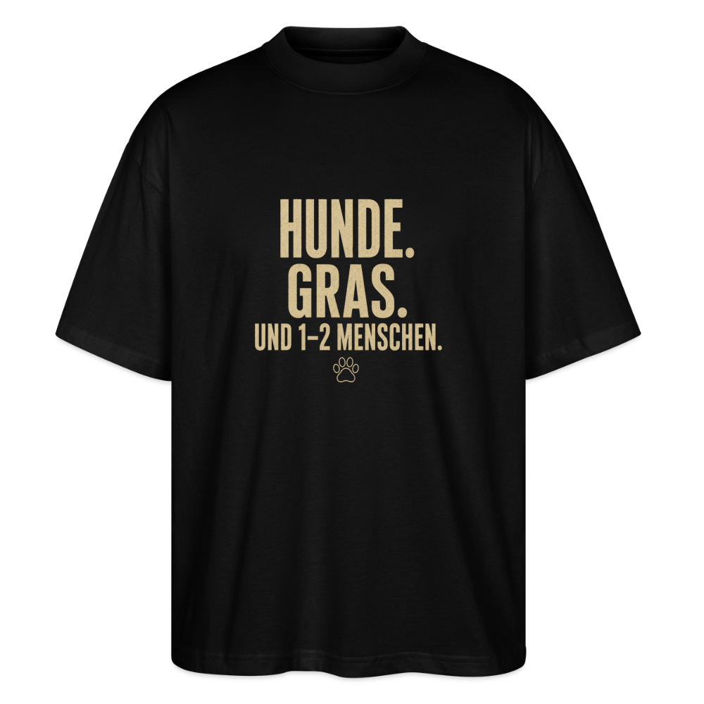HUNDE. GRAS. Unisex Oversized Bio-T-Shirt - Schwarz