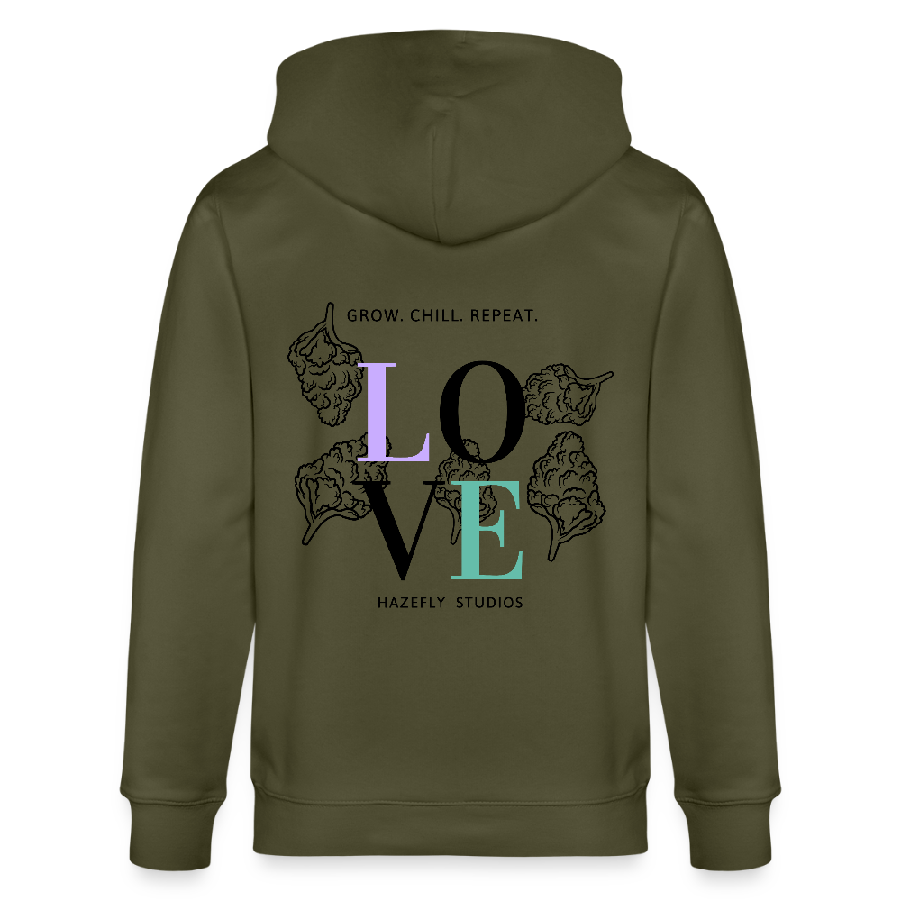 GROW. CHILL. REPEAT. Unisex Bio-Kapuzenjacke - Khaki
