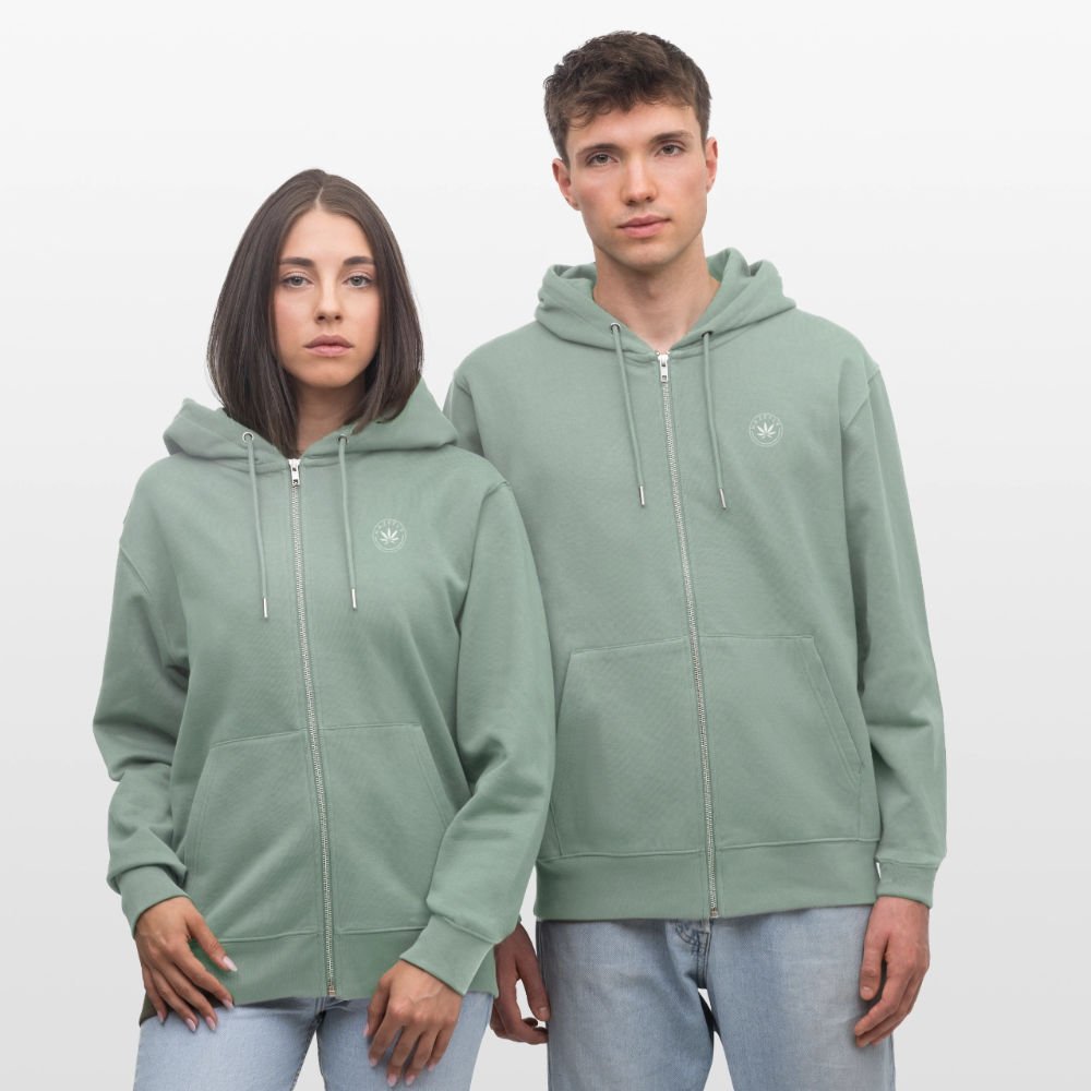 710 VIBES Unisex Bio-Kapuzenjacke - Helles Graugrün
