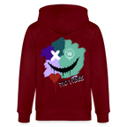 710 VIBES Unisex Bio-Kapuzenjacke - Burgunderrot
