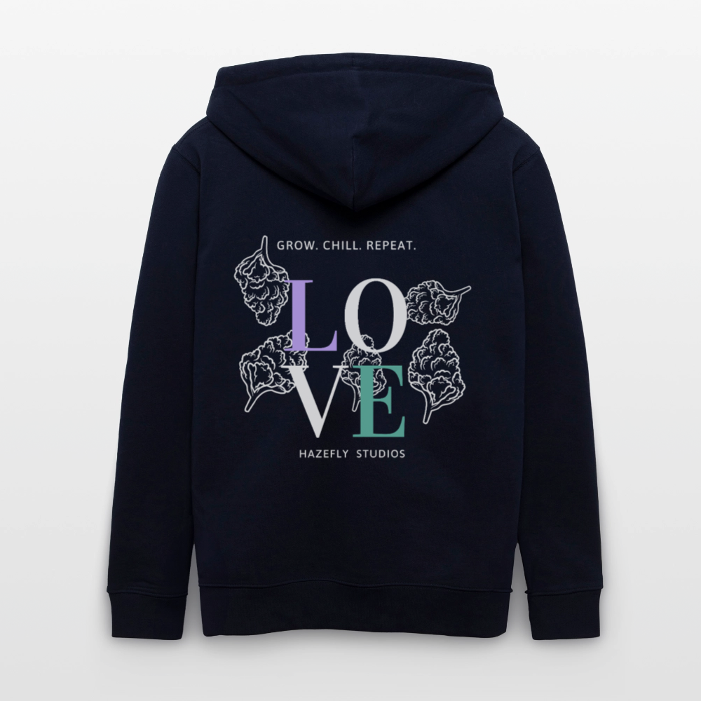 GROW. CHILL. REPEAT. Unisex Bio-Kapuzenjacke - Navy