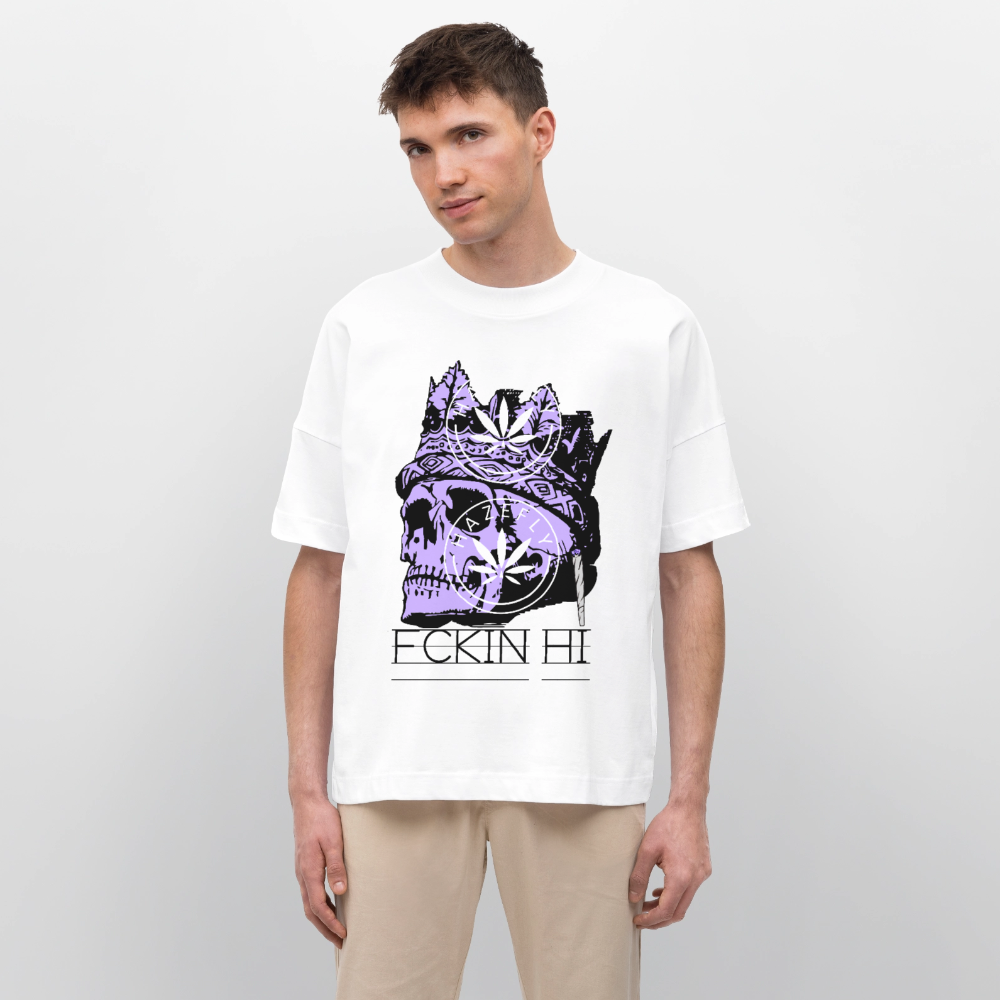 420 SKULL Oversized Unisex Bio T-Shirt - Weiß