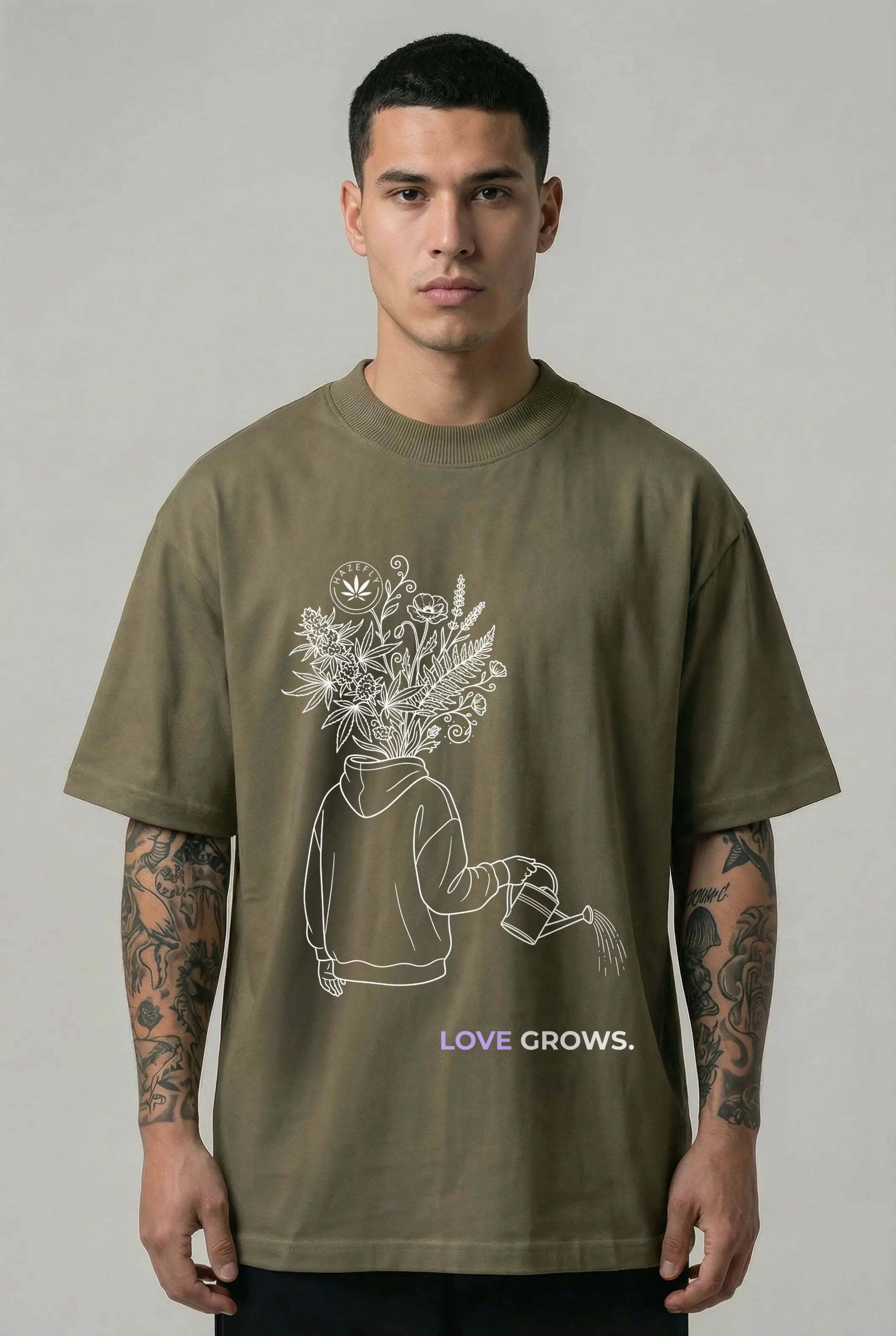 LOVE GROWS II Oversized Unisex Bio T-Shirt