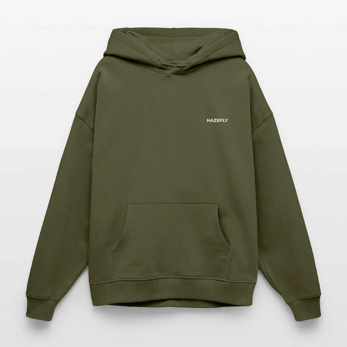 BKED Oversized Unisex Bio-Hoodie - Khaki - Front