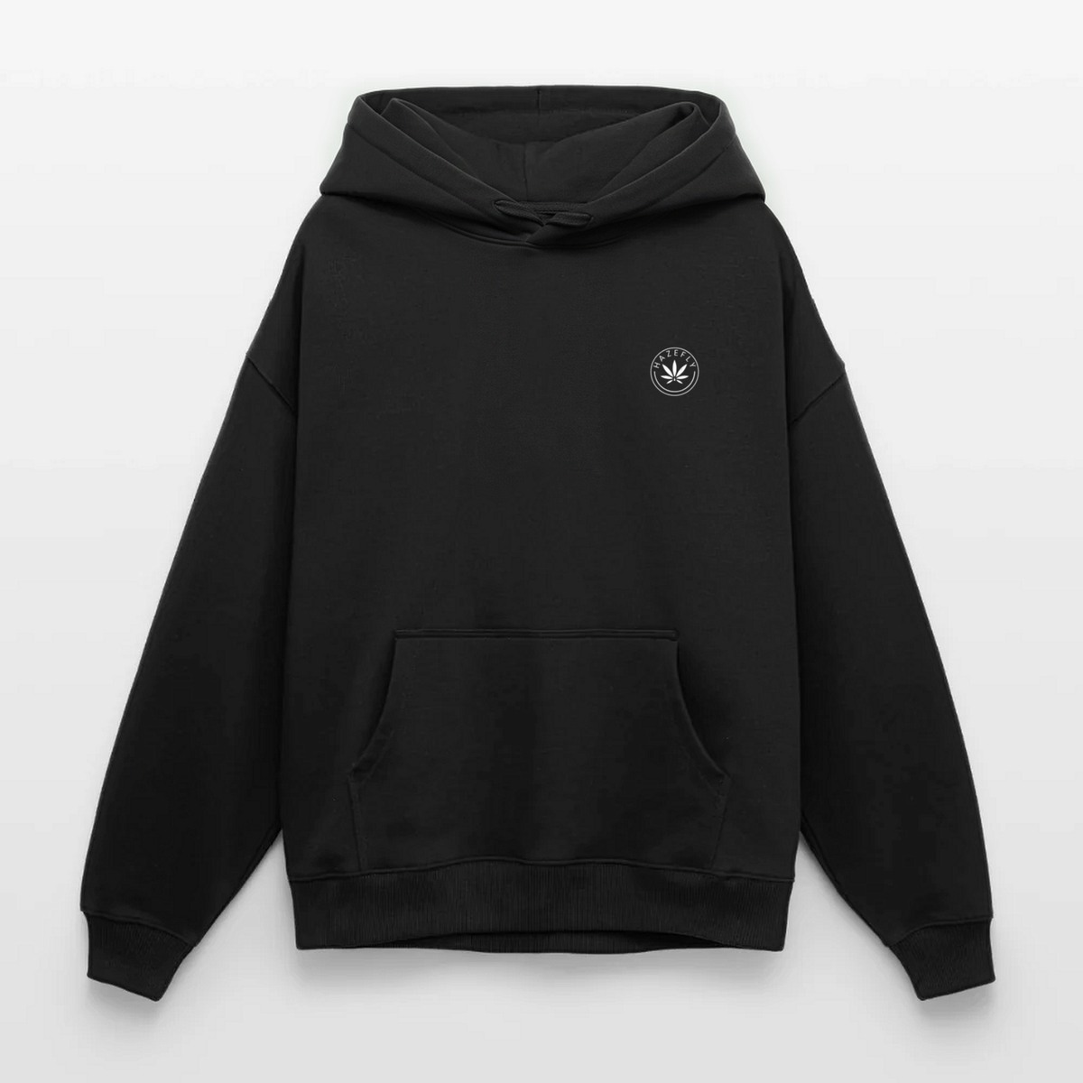HAZEFLY LOGO WHITE Oversized Unisex Bio-Hoodie - Schwarz