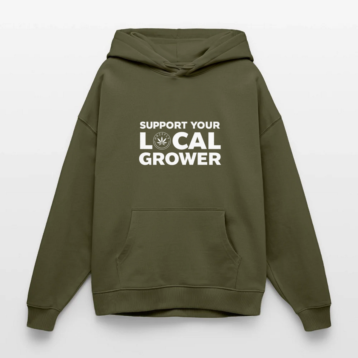 LOCAL GROWER Oversized Unisex Bio-Hoodie - Khaki