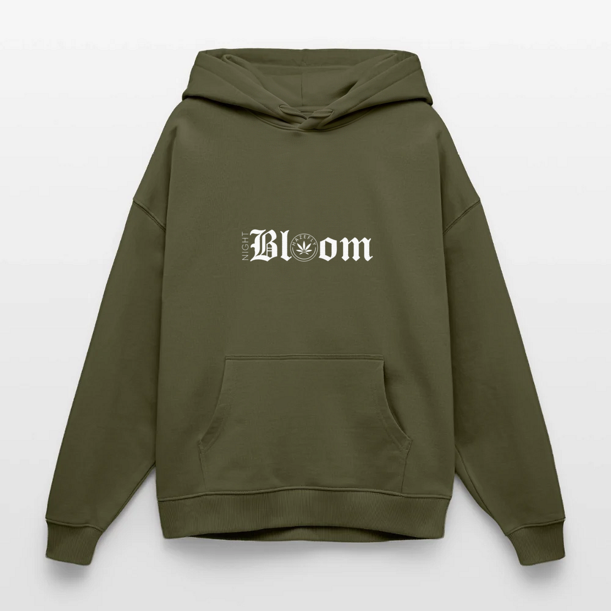 NIGHT BLOOM Oversized Unisex Bio-Hoodie - Khaki