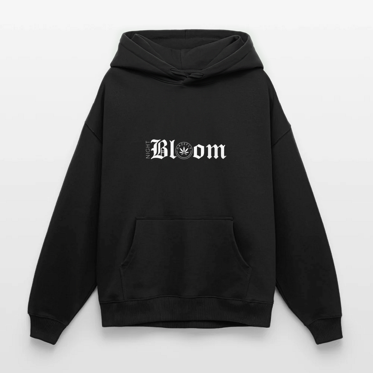NIGHT BLOOM Oversized Unisex Bio-Hoodie - Schwarz