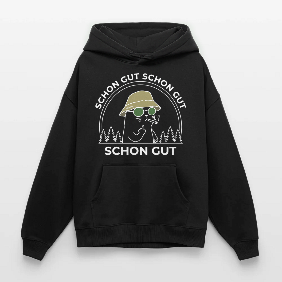 SCHON GUT Oversized Unisex Bio-Hoodie - Schwarz