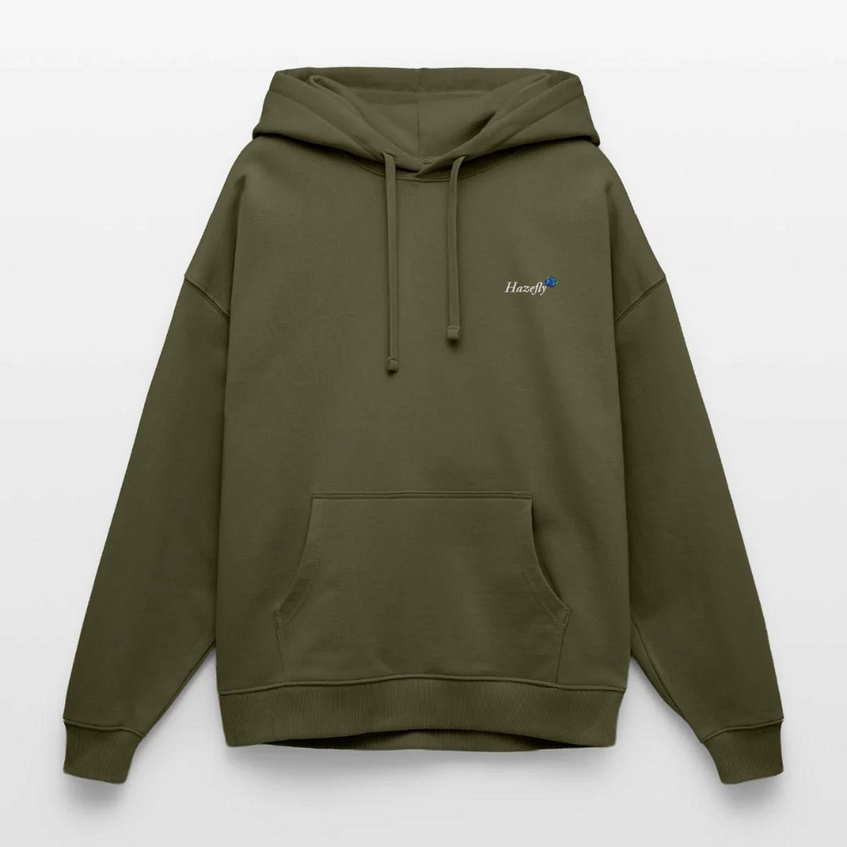 TRUE BERRY Oversized Unisex Bio-Hoodie - Khaki - Front