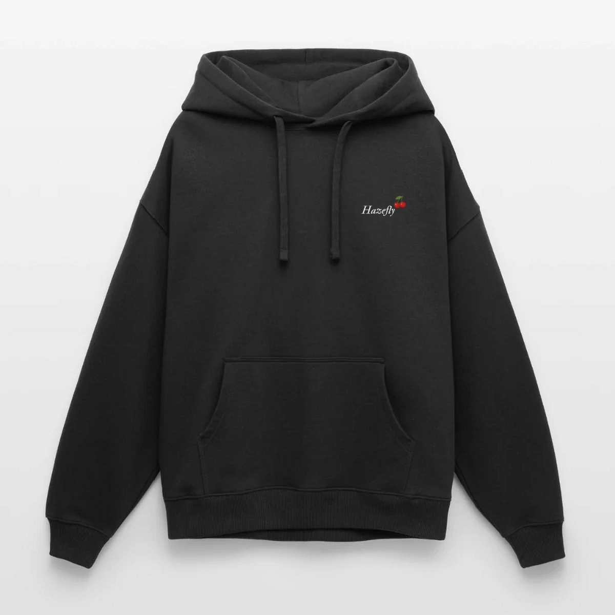 TRUE CHERRY Oversized Unisex Bio-Hoodie - Schwarz - Front