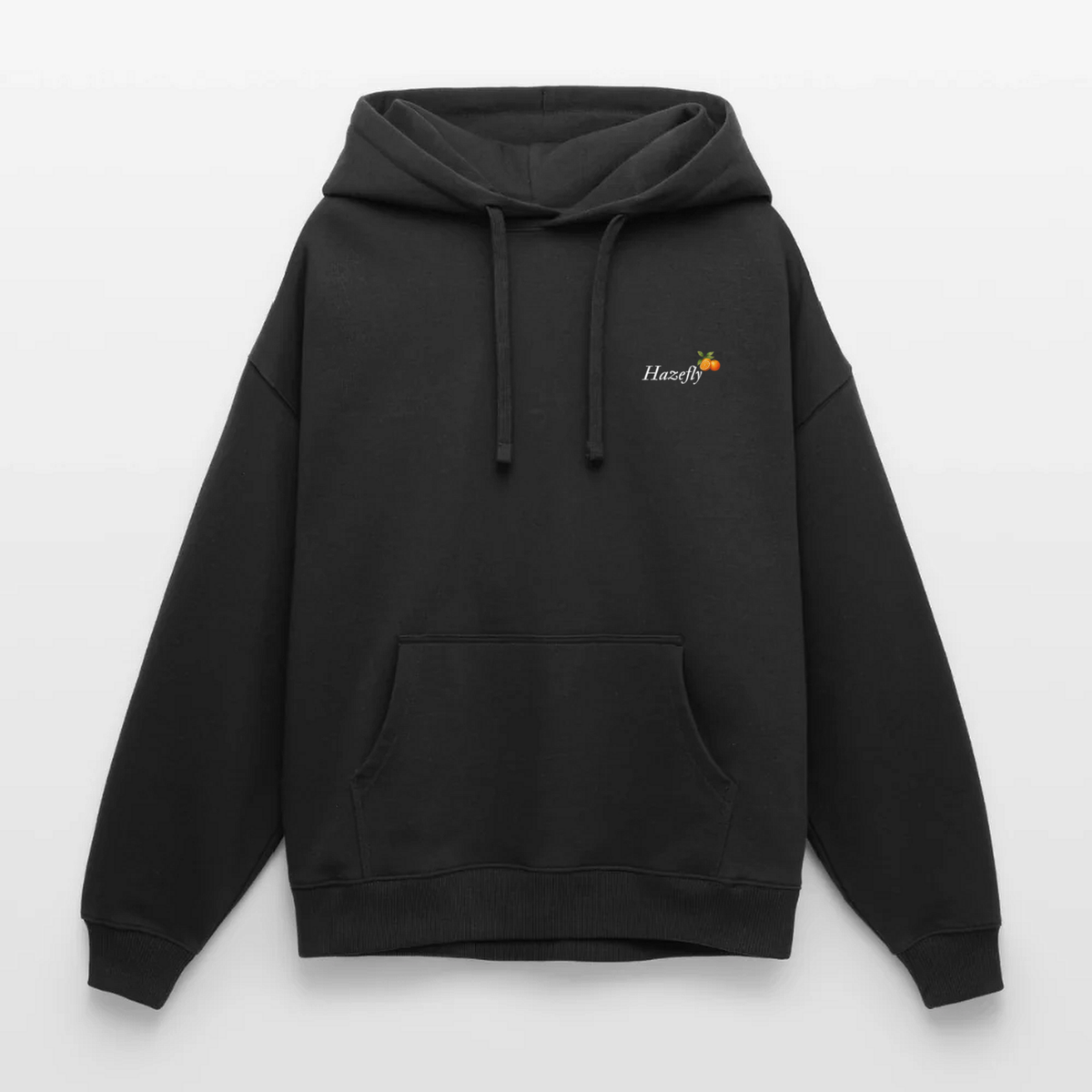 TRUE ORANGE Oversized Unisex Bio-Hoodie - Schwarz - Front