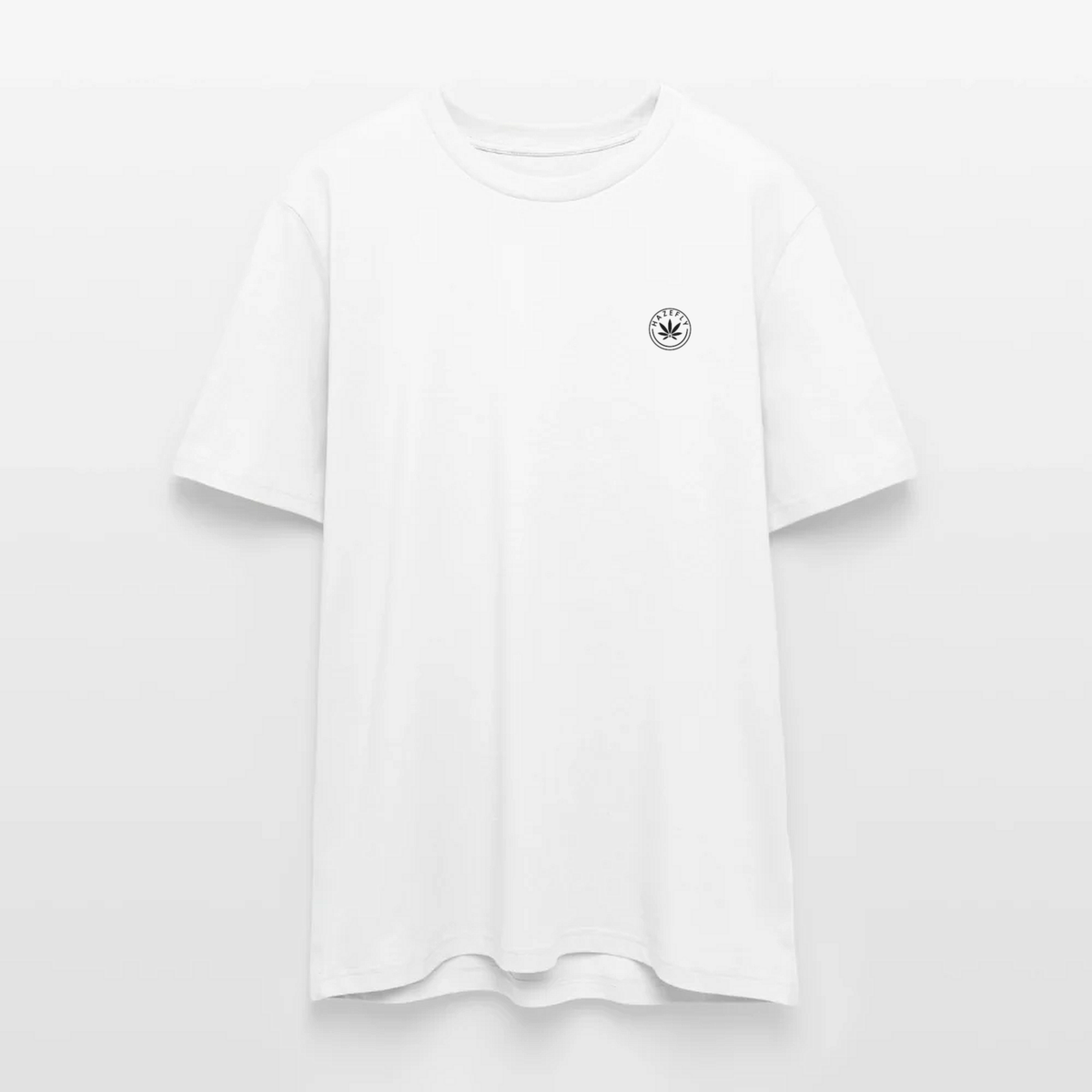 HAZEFLY LOGO BLACK Regular T-Shirt Weiß, Vorderseite mit Hazefly-Logo