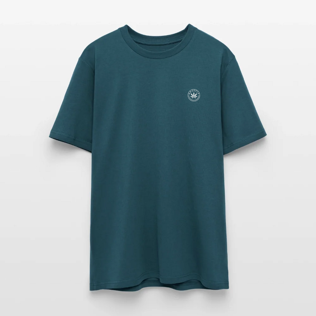 HAZEFLY LOGO WHITE Regular T-Shirt Dunkles Petrol, Vorderseite mit Hazefly-Logo