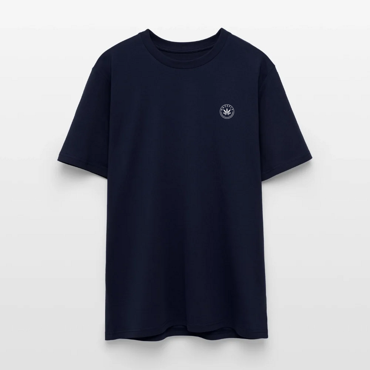 HAZEFLY LOGO WHITE Regular T-Shirt Navy, Vorderseite mit Hazefly-Logo