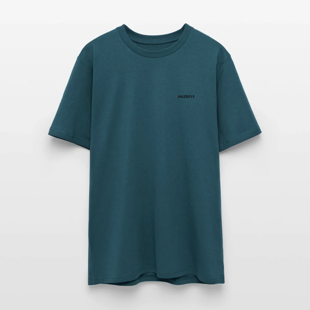HF SIGNATURE Regular T-Shirt Dunkles Petrol, Vorderseite mit schwarzer Hazefly Signature
