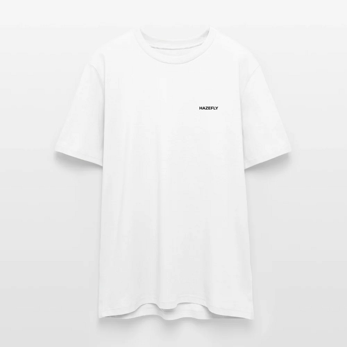 HF SIGNATURE Regular T-Shirt Weiß, Vorderseite mit schwarzer Hazefly Signature