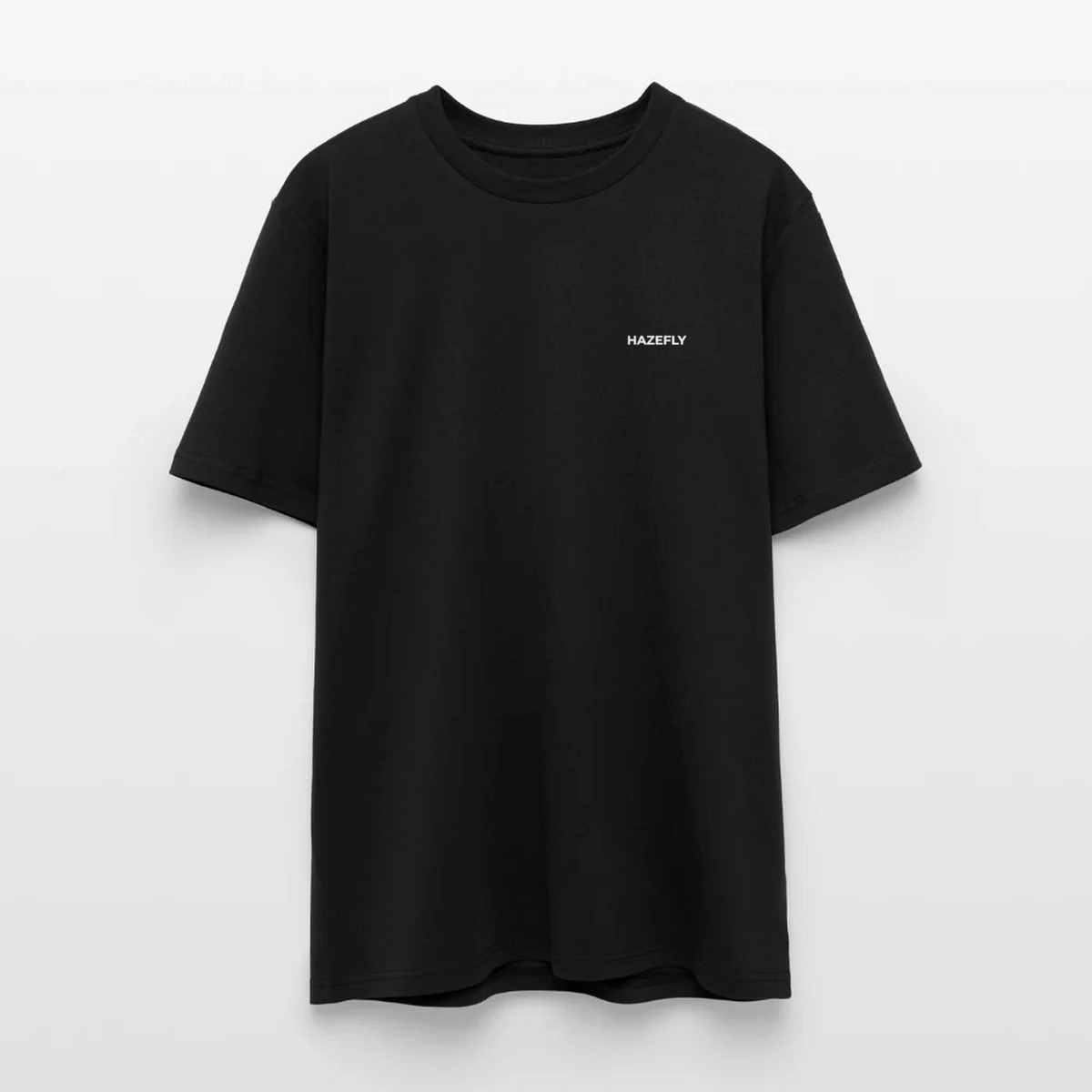 HF SIGNATURE Regular T-Shirt Schwarz, Vorderseite mit weißer Hazefly Signature