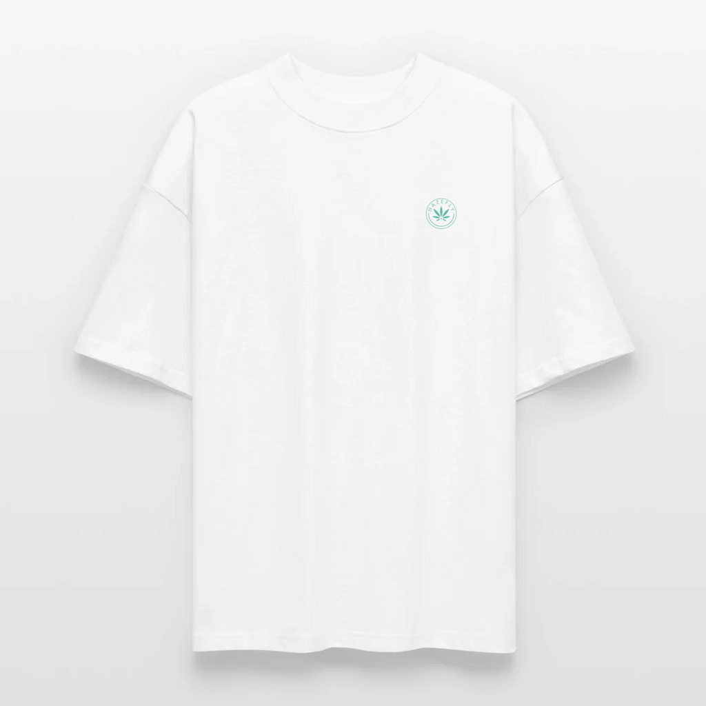 GELATO Oversized T-Shirt Weiß, Vorderseite mit Hazefly-Logo