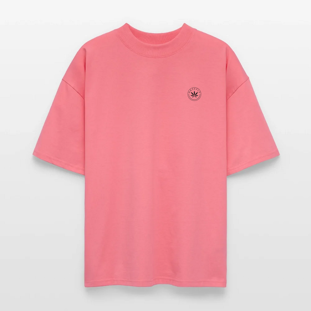 RIDE HIGH Oversized T-Shirt Pink, Vorderseite mit Hazefly-Logo