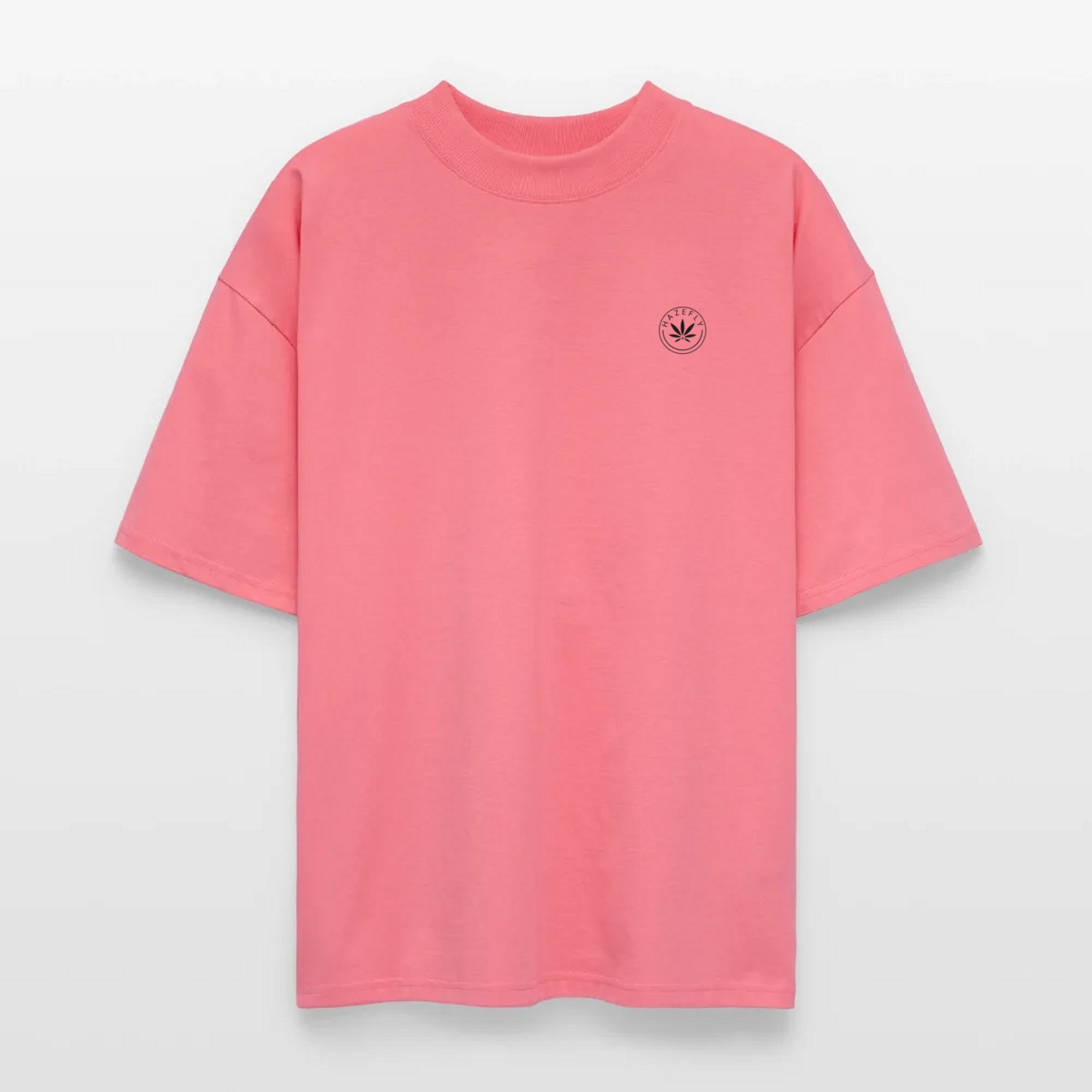 RIDE HIGH Oversized T-Shirt Pink, Vorderseite mit Hazefly-Logo
