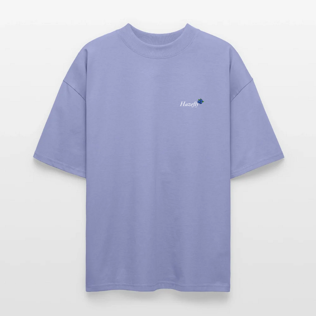 TRUE BERRY Oversized T-Shirt Violett, Vorderseite mit TRUE-Logo