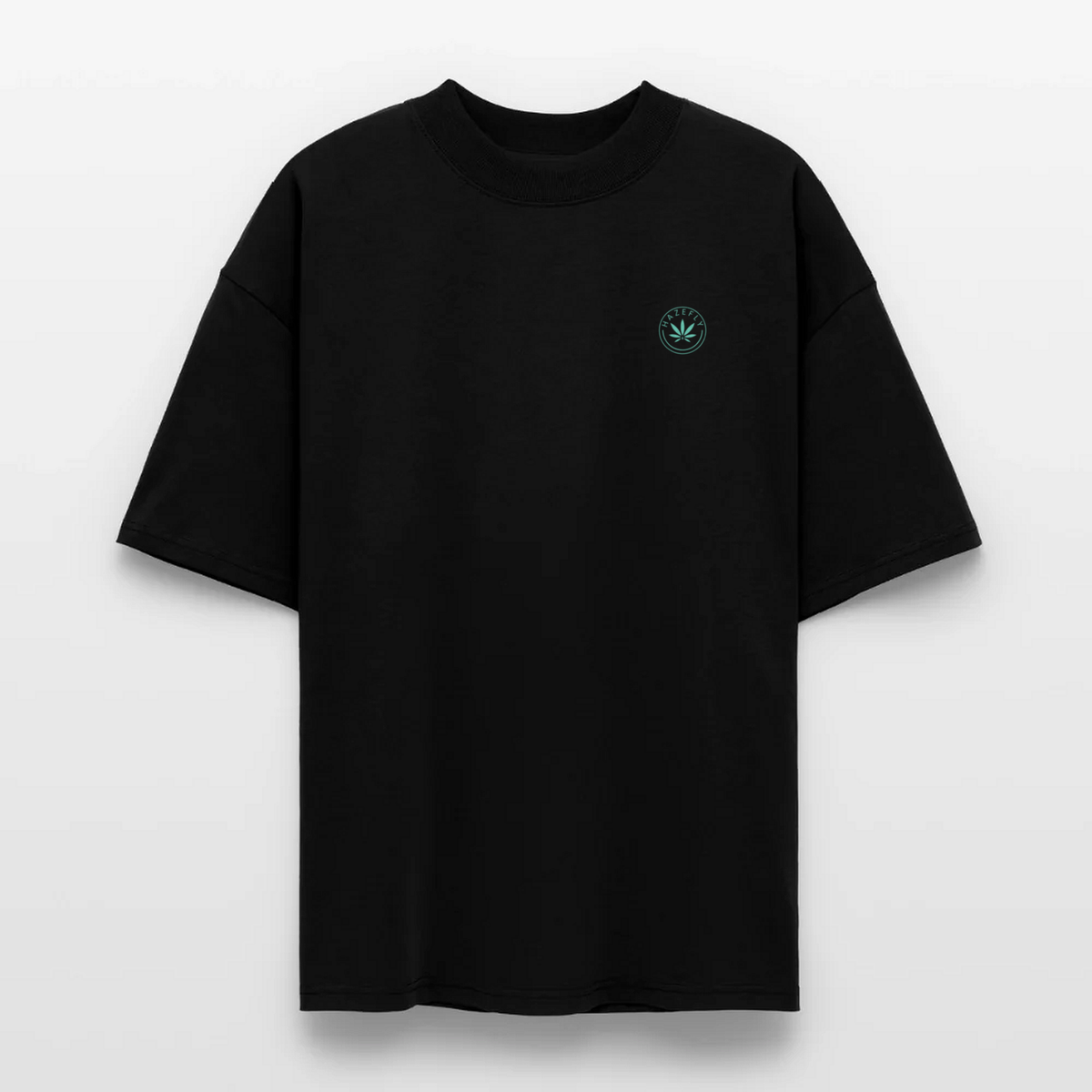 WHITE WIDOW Oversized T-Shirt Schwarz, Vorderseite mit Hazefly-Logo