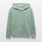 Zip-Hoodie Helles Graugrün, Vorderseite mit Hazefly-Logo